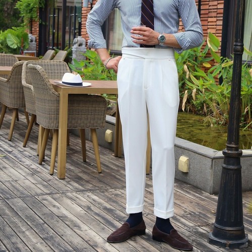 men's high rise dress pants